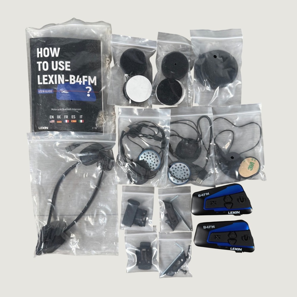Lexin B4FM Motorcycle Bluetooth Intercom Dual Pack Noise Cancelling Blue China